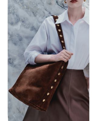 Madewell The Essentials Studded Suede Bucket Tote