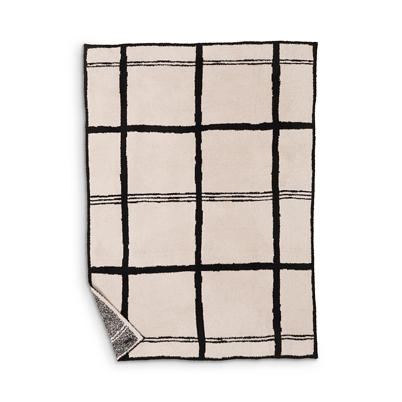 Barefoot Dreams Cozychic Grid Plaid Throw In Stone/black