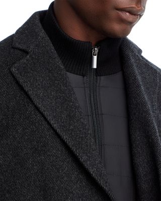 Wool-Cashmere Regular Fit Topcoat With Bib