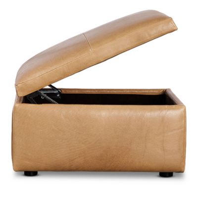 Alice Medium Square Storage Ottoman, in Leather