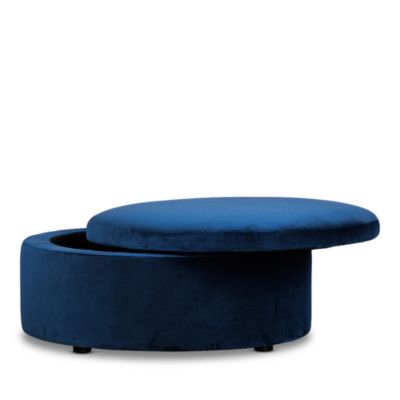 Alta Large Round Storage Ottoman, in Fabric