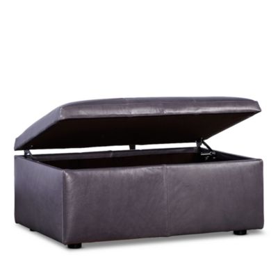 Auburn Medium Rectangle Leather Ottoman