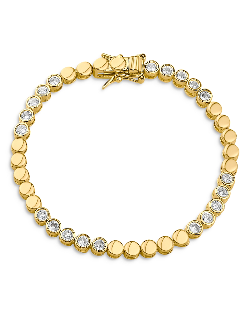 Kenneth Jay Lane Bezel Cubic Zirconia Station Bracelet In Gold