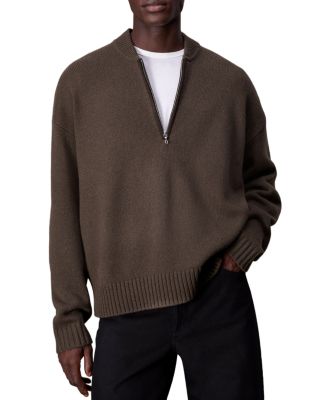 rag & bone - Clarkson Wool & Suede Half Zip Sweater