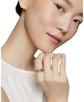 David Yurman Crossover Band Ring in Sterling Silver with 18K
