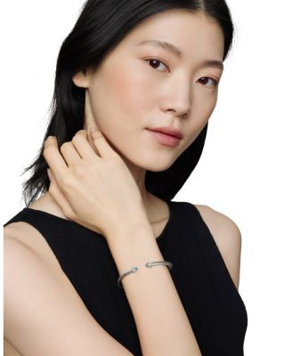 Sterling Silver Cable Classic Bracelet with Gemstones & Diamonds, 4mm