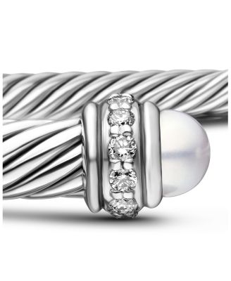 Cable Classic Bracelet with Cultured Freshwater Pearls and Diamonds