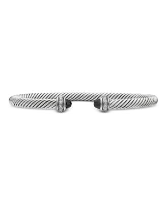David Yurman - Sterling Silver Cable Classic Bracelet with Gemstones & Diamonds, 4mm