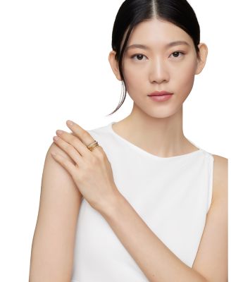 Crossover Ring in 18K Yellow Gold with Diamonds, 12mm