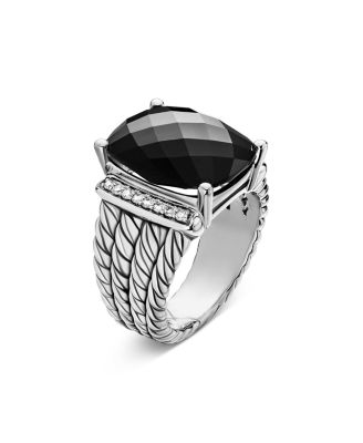 Wheaton Ring with Black Onyx and Diamonds