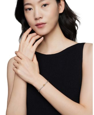 Cable Collectibles&amp;reg; Heart Bracelet in Sterling Silver with 18K Yellow Gold, 3mm