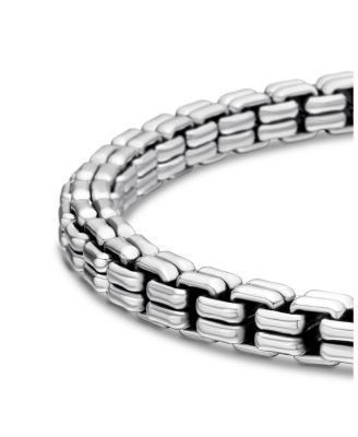 Men&#39;s Double Box Chain Bracelet in Sterling Silver, 4mm