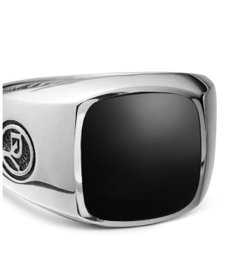 Men's Exotic Stone Ring with Black Onyx in Silver