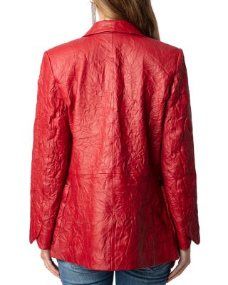Visko Cuir Froisse Leather Blazer