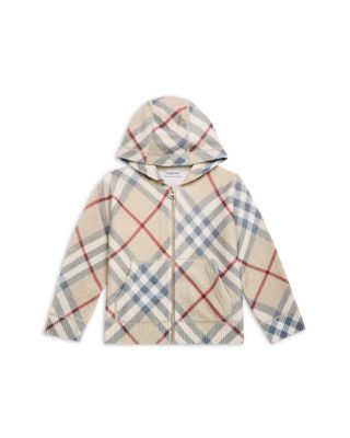 Burberry - Boys' Check Wool Hoodie - Little Kid, Big Kid