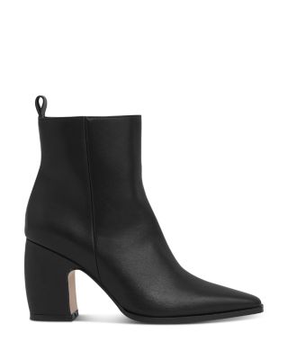 REISS - Women's Amy Almond Toe Taupe Block Heel Ankle Boots