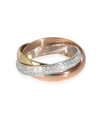 Pre-Owned Cartier Trinity 18K 3 Tone Gold Fashion Ring