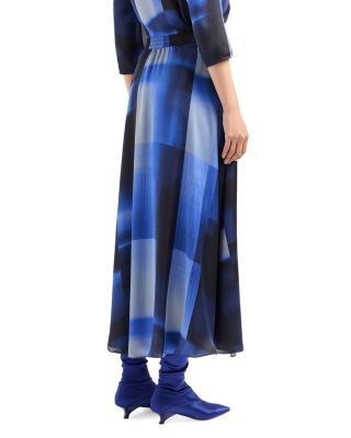 Printed Satin Maxi Skirt