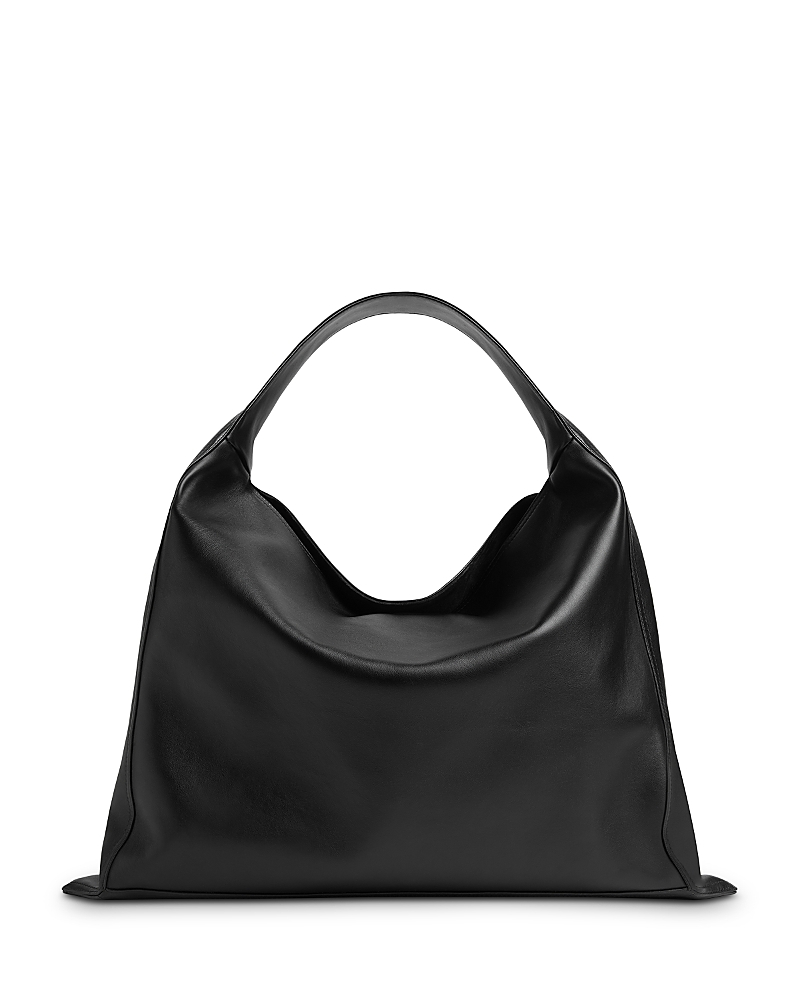 Bottega Veneta Large Leather Hop Shoulder Bag In Black