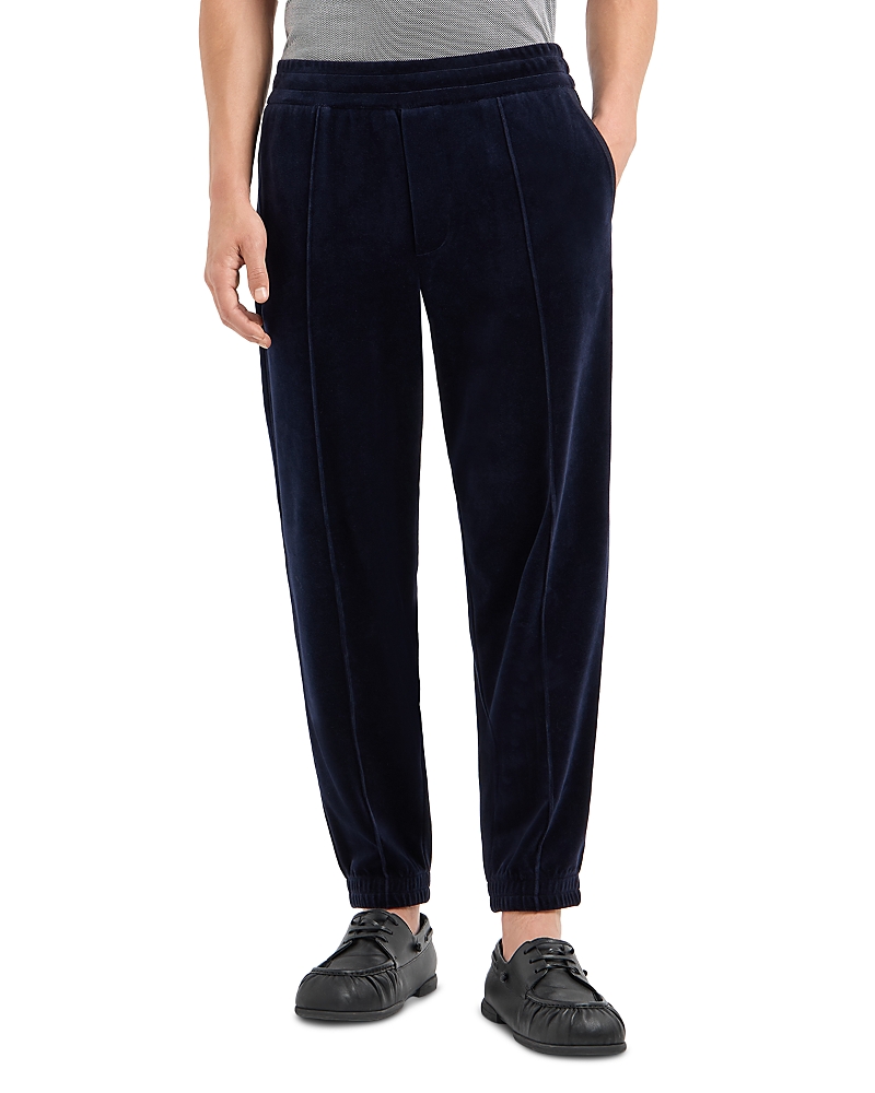 Emporio Armani Cotton & Nylon Chenille Regular Fit Joggers In Solid Medium