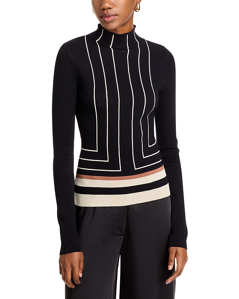 Shop Solid & Striped The Everly Printed Top In Black Border