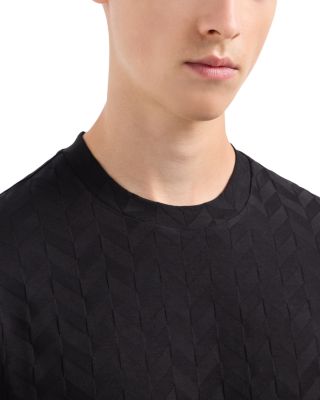 Cotton Jersey Chevron Jacquard Tee