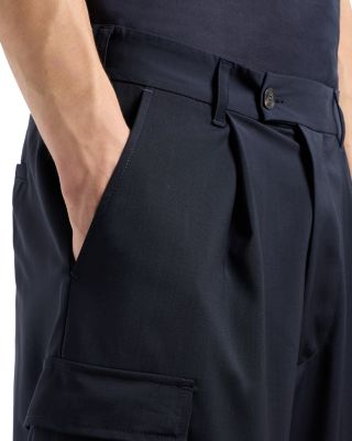 Cool Wool Regular Fit Pleated Cargo Pants 