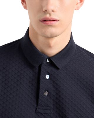 Cotton Jersey Diamond Jacquard Regular Fit Polo Shirt
