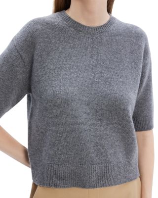 Cashmere Cropped Short Sleeve Sweater