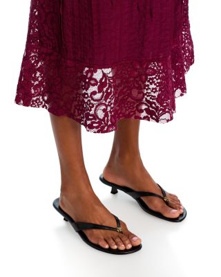 Lace Trim Midi Dress