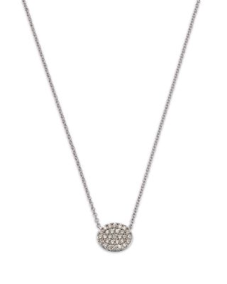 Bloomingdale's Fine Collection 14K White Gold Diamond Oval Pendant Necklace, 18