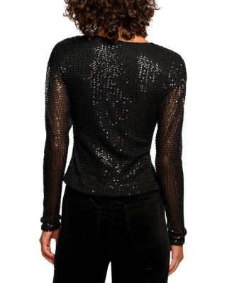 Leon Beaded Cowlneck Top