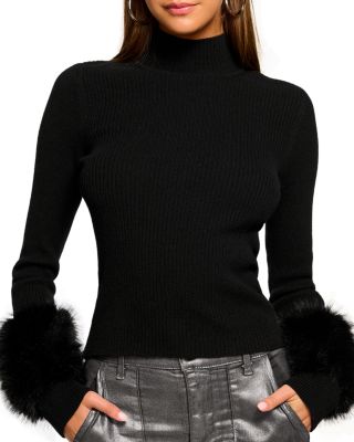 Ramy Brook - Magnus Wool Blend Faux Fur Cuff Sweater