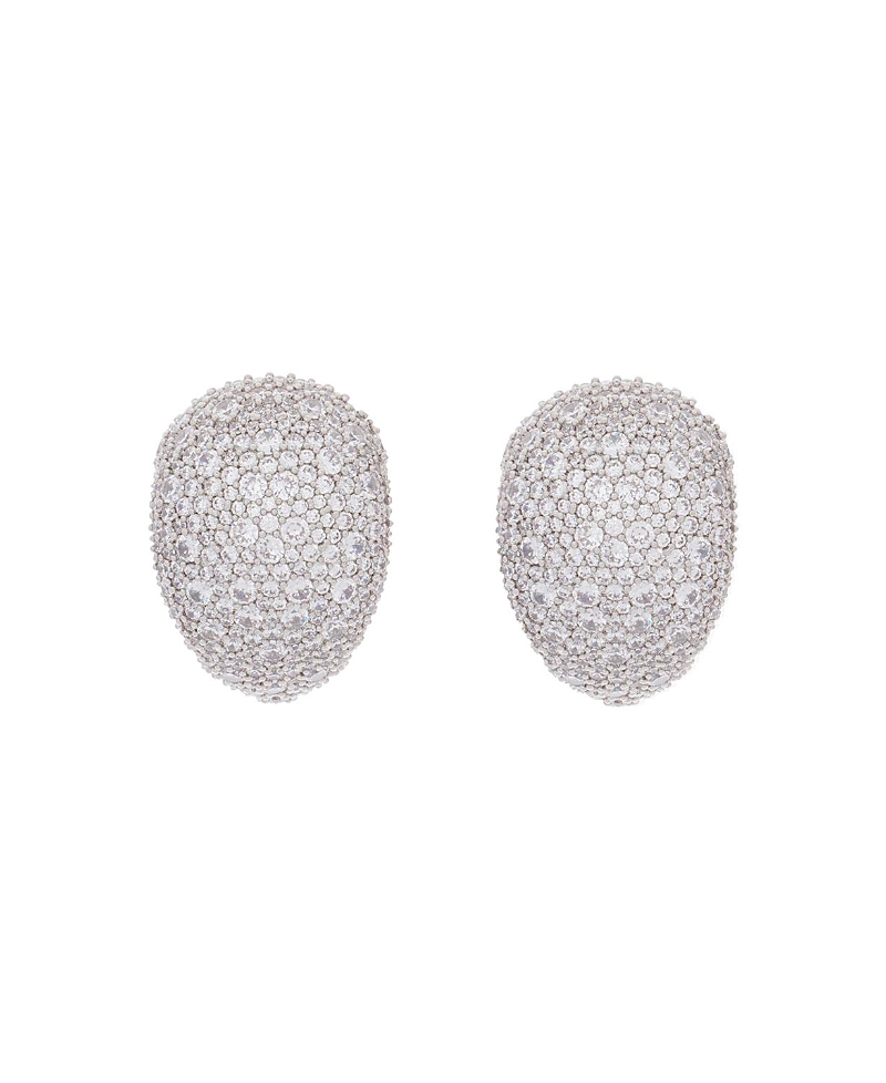 Lanvin Crystal-embellished Clip-on Earrings In Silver/crystal