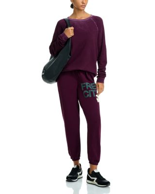 Cotton Logo Sweatpants in Eggplant