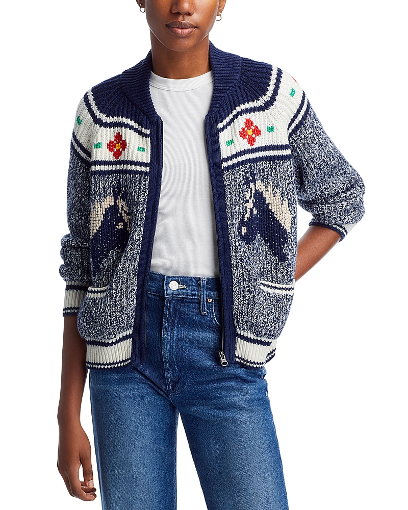 Shop Mother The Try Outs Zip Front Cardigan In Horse
