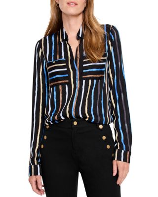 Nic+Zoe Painted Striped Onyx Top