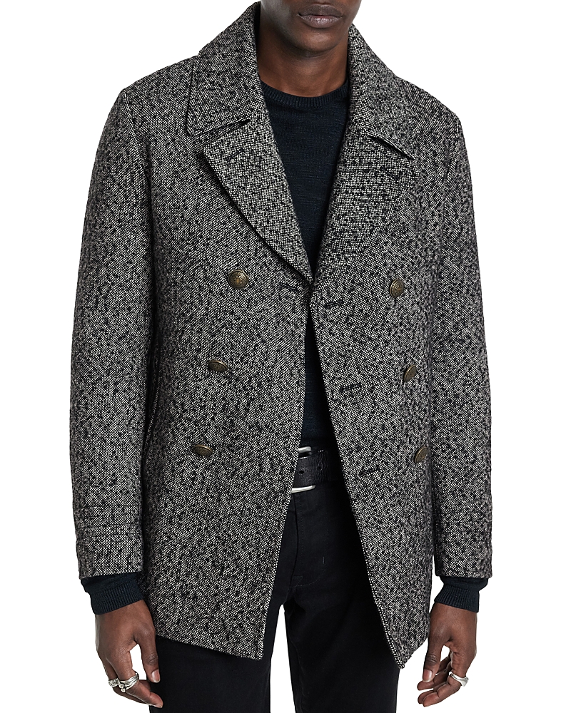 John Varvatos Harden Regular Fit Double Breasted Wool Peacoat