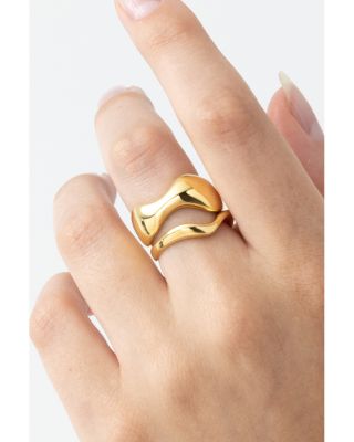 Jean Sculptural Rings in 14K Gold Vermeil Sterling Silver, Set of 2  