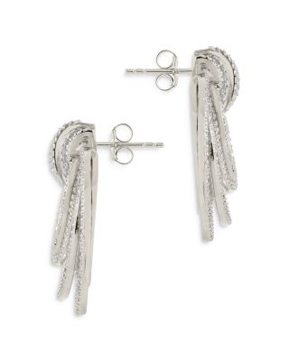 Jordana Pav&amp;eacute; Circle Stud Earrings in Rhodium Plated