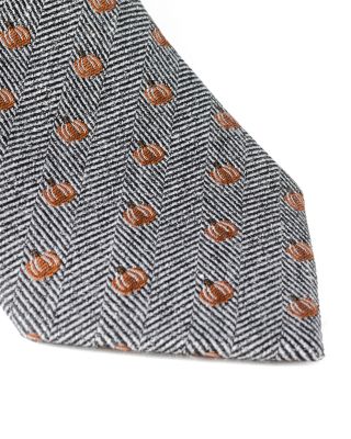 Holiday Pumpkin Herringbone Silk Tie