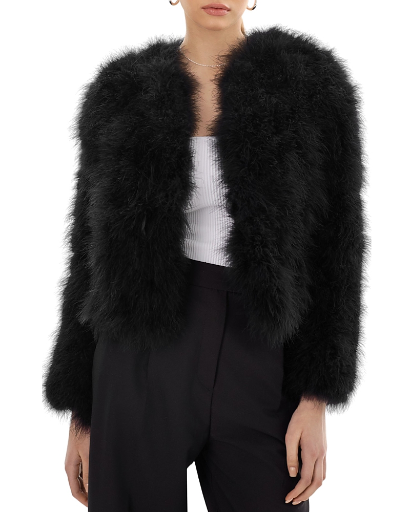 Lamarque Deora Feather Topper Jacket In Black