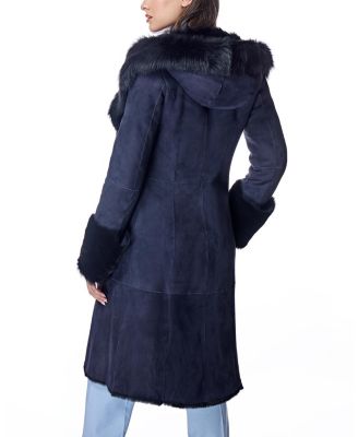 Hooded Shearling Coat