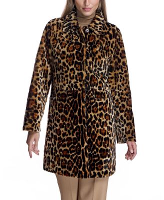 Maximilian - Animal Print Shearling Coat