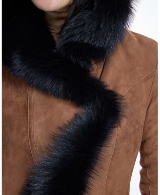Hooded Shearling Coat