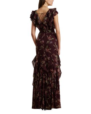 即発☆Ralph Lauren Ruffle-Trim Jersey Gown Ralph Lauren Ruffle Trim Jersey Gown | Bloomingdale's