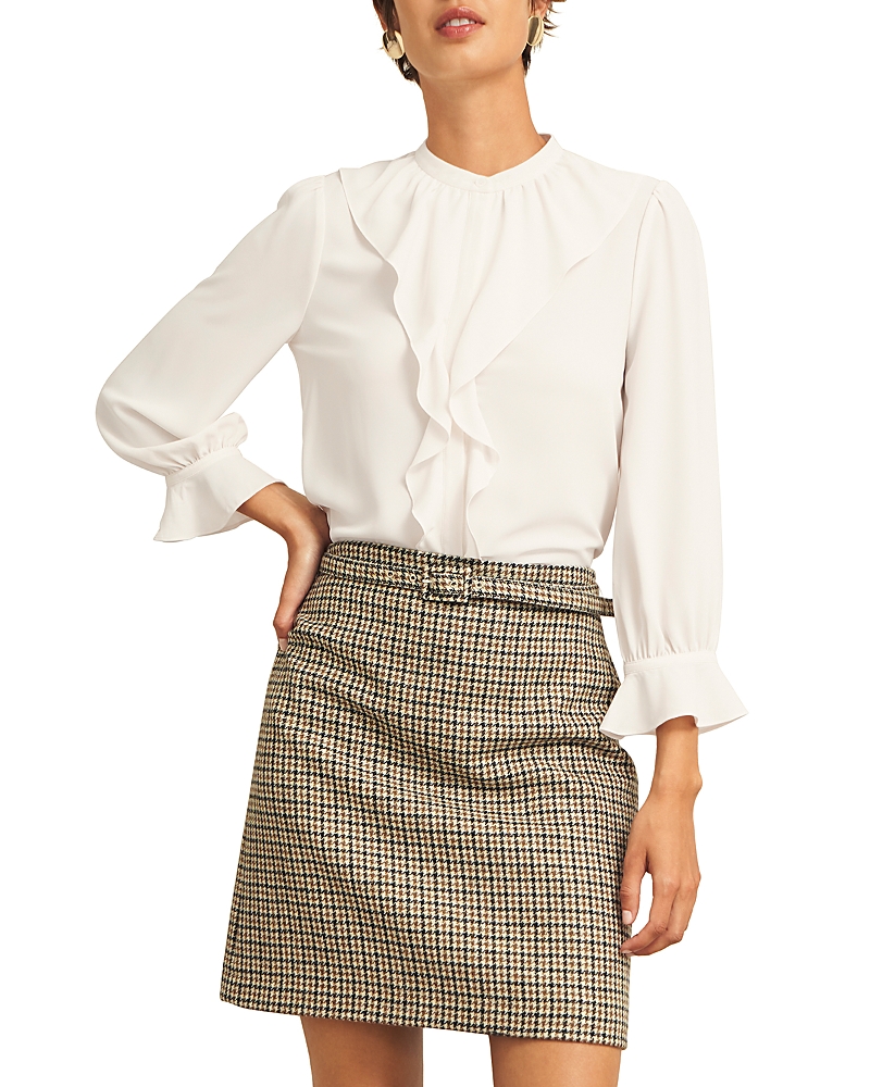 Hobbs London Maribella Ruffle Trim Blouse In Ivory