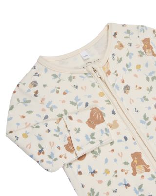 Unisex Bear Print Two Way Zip Up Sleepsuit - Baby