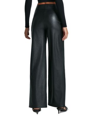 Faux Leather Wide Leg Pants