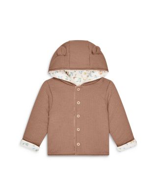Unisex Bear Print Reversible Hooded Jacket - Baby